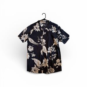 Roark Black and Cream Floral Men's Shirt